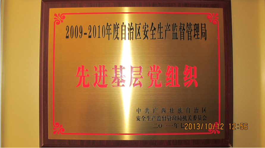 2009-2010年度自治区安全生产监督管理局 先进基层党组织
